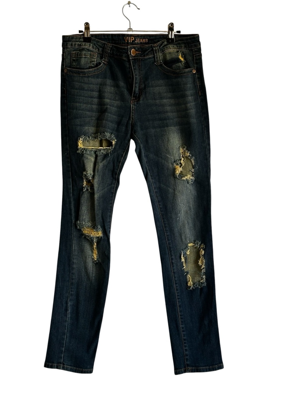 VIP Jeans Distressed Straight Leg Denim Jeans Size 11/12 Y2K Grunge Streetwear